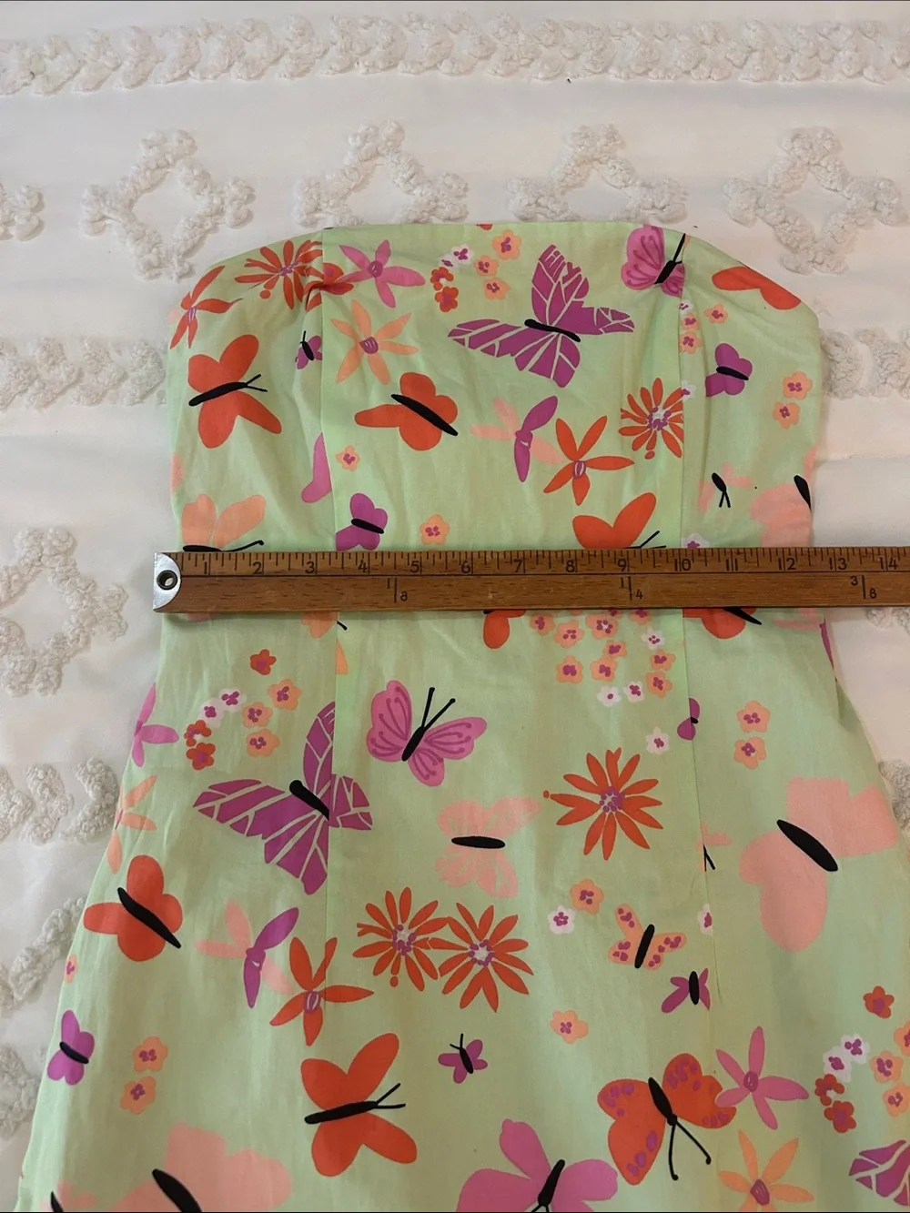 Lilly Pulitzer Pink vintage and Mint Floral Strapless Dress size 0 - Picture 4 of 8